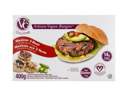 Vegetarian Gourmet Mexican 3-Bean Vegan Burgers (4 pack) Discount